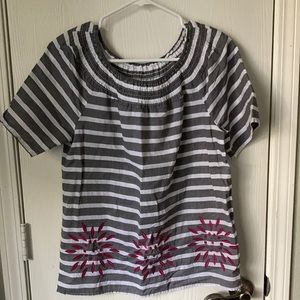 Striped floral shirt